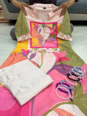 Premium Digital Printed Kurti Set with Handwork Neckline – Trendy & Festive