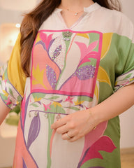 Premium Digital Printed Kurti Set with Handwork Neckline – Trendy & Festive