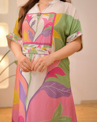 Premium Digital Printed Kurti Set with Handwork Neckline – Trendy & Festive