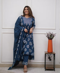 NEW LAUNCH 🎊💯 Heavy Fully Flared Anarkali Suit Set – Hand Embroidered & Premium Finish