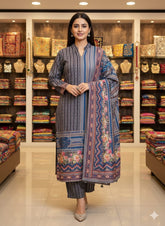 Winter Special Pashmina 3-Piece Suit Set | Kurti, Pant & Warm Stole | Free Size upto XXL | Heavy Quality Winter Wear Collection