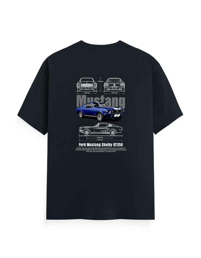 Unisex Classic Crew T-Shirt Back Mustang