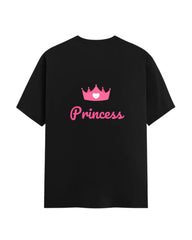 Couple T-Shirts – 100% Cotton | Perfect Unisex Regular Fit | Lightweight & Comfortable Back Print Prince and Princess