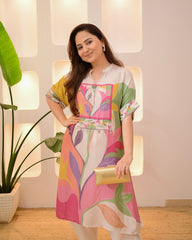 Premium Digital Printed Kurti Set with Handwork Neckline – Trendy & Festive